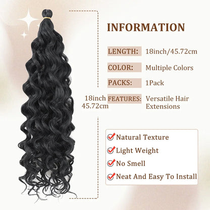Hawaii Ocean Wave Braiding Hair 18 Inch Curly Crochet Hair Extension Goddess Locs Synthetic Hair Boho Style Hairpiece For Women