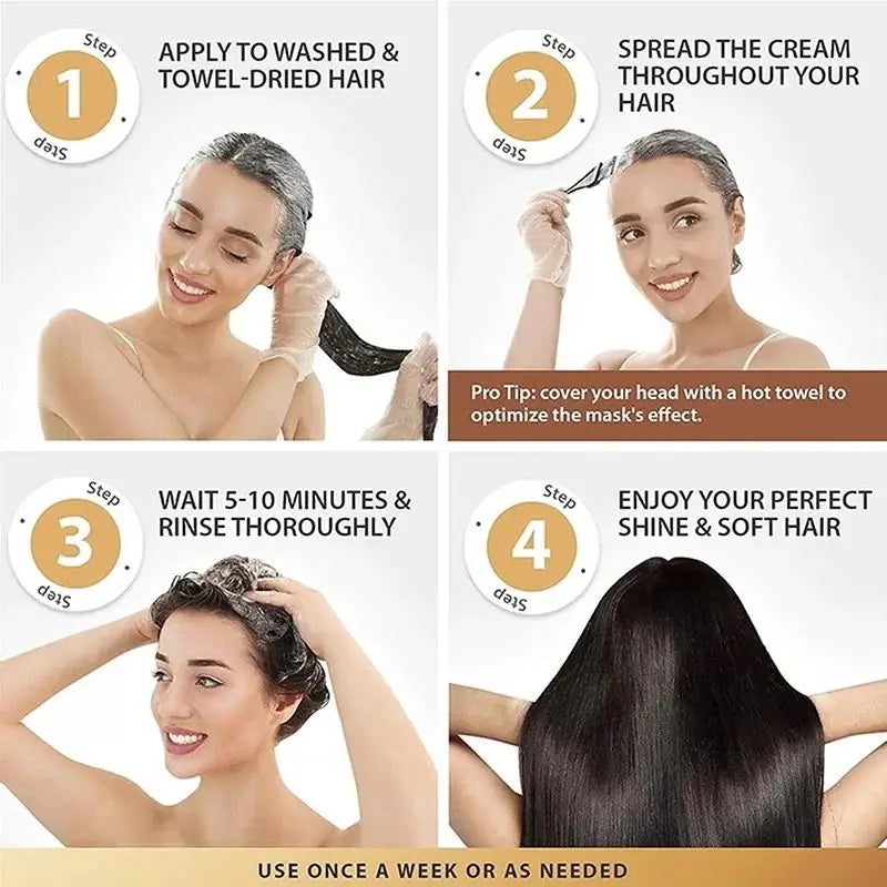 Collagen Keratin Hair Mask For Dry &amp; Damaged Hair Revitalizing Hair Straighten Soft Smooth Moisturize  Hair Treatment Hair Care