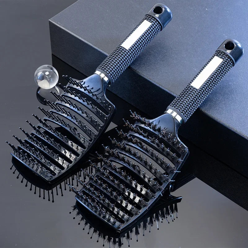 Hair Brush Scalp Massage Comb Hairbrush Bristle&amp;Nylon Women Wet Curly Detangle Hair Brush for Salon Hairdressing Styling Tools