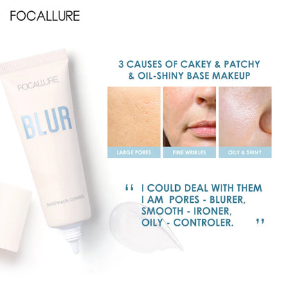 FOCALLURE Long-lasting Oil Control Face Primer Gel High Coverage Invisible Pore-Blurring Smooth Foundation Base Makeup Cosmetics