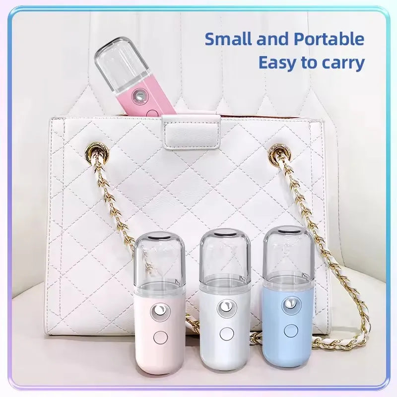 30ml Mini Humidifier Home Portable Rechargeable Small Facial Steamer Wireless Nano Personal Face Hydrat Sprayer Cool Mist Maker