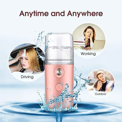 30ml Mini Humidifier Home Portable Rechargeable Small Facial Steamer Wireless Nano Personal Face Hydrat Sprayer Cool Mist Maker